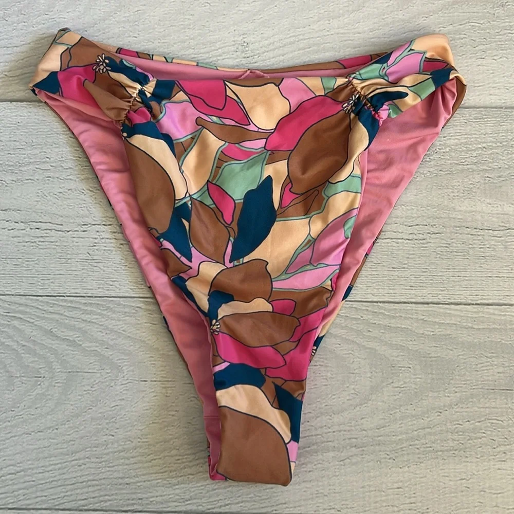 L*Space Bikini Set Joanna Bikini Top Arlo Bottom‎ Size Small Retro Pink Tan
